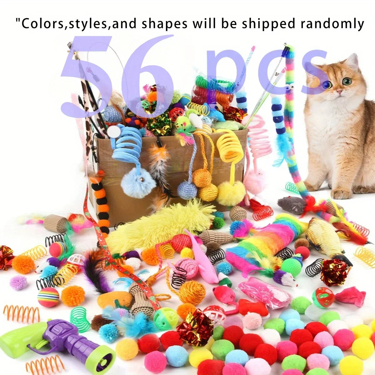 Cat Toy Variety Pack (56 / 28 / 14 Pieces)