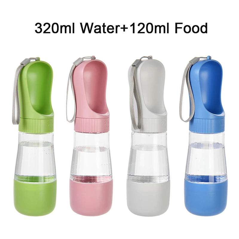 Portable Dog Water Bottle With Food Container Travel 2 in 1 Pet Water Dispenser For Small Large Dogs Cat Labrodor Drinking Bowls