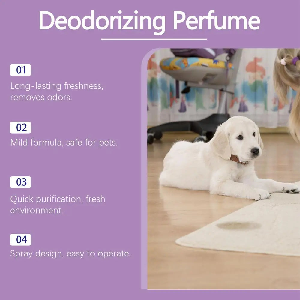 Pet Odor Eliminator Spray Pet Deodorizer Smell Control Portable Dog Deodoriser Spray For Sofas Carpets Curtains And Car